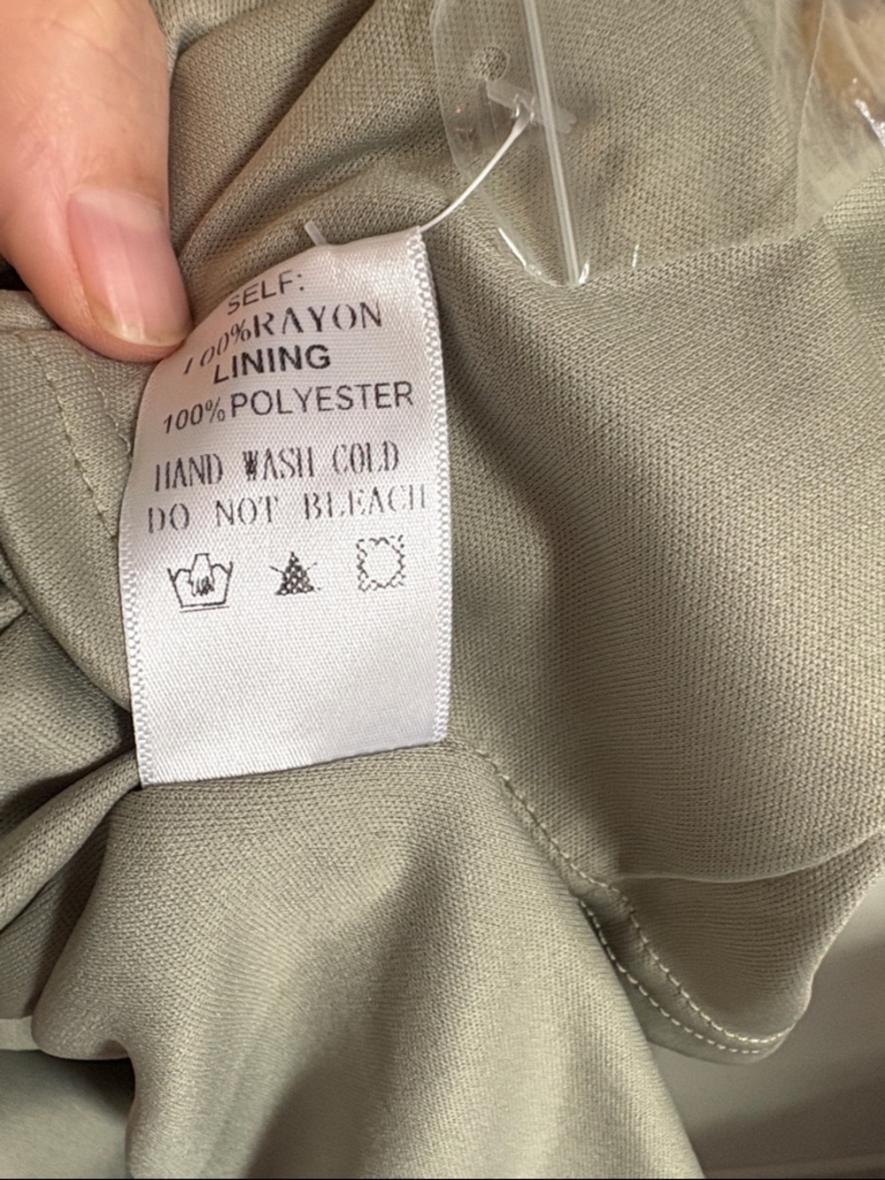 Ces Femme Olive Green boho Midi Dress with Cream Trim - Picture 4 of 9